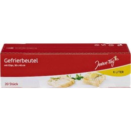 Jeden Tag Worki do Mrożenia z Klipsem 6 l 20 szt.
