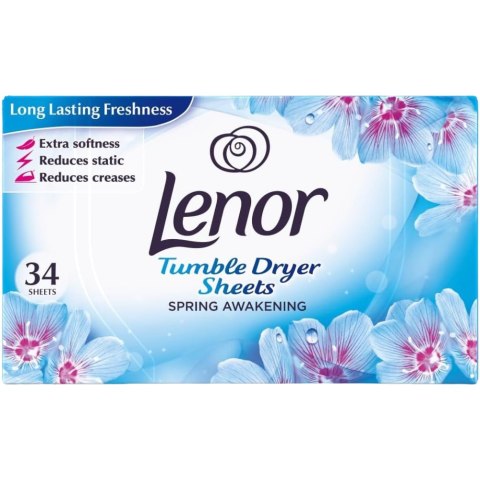 Lenor Spring Awakening Chusteczki Zapachowe do Suszarki Bębnowej 34 szt.