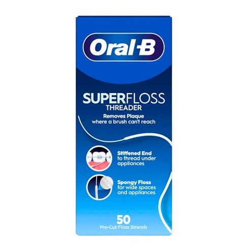 Oral-B Super Floss Nić Dentystyczna do Aparatów Ortodontycznych i Mostów 50 szt.