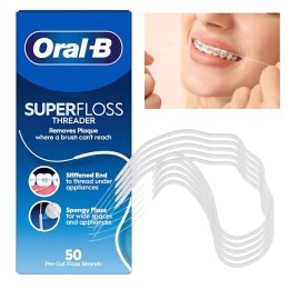 Oral-B Super Floss Nić Dentystyczna do Aparatów Ortodontycznych i Mostów 50 szt.