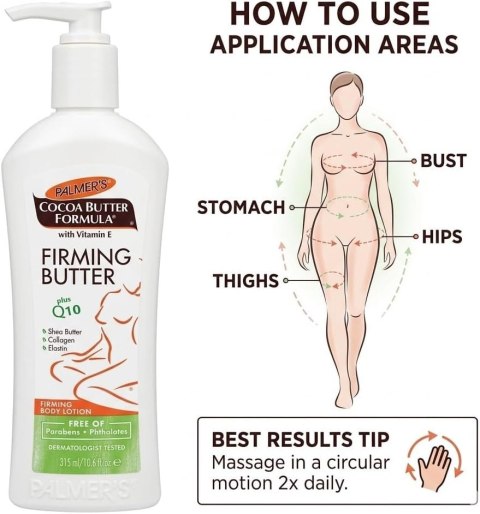 Palmer's Firming Butter Cocoa Formula,Vitamin E, Q10, Shea Butter Balsam do Ciała Ujędrniający 315 ml