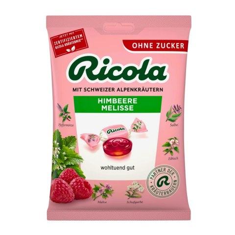 Ricola Himbeere Melisse Cukierki bez Cukru Malinowa Melissa 75 g