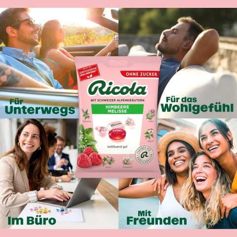 Ricola Himbeere Melisse Cukierki bez Cukru Malinowa Melissa 75 g