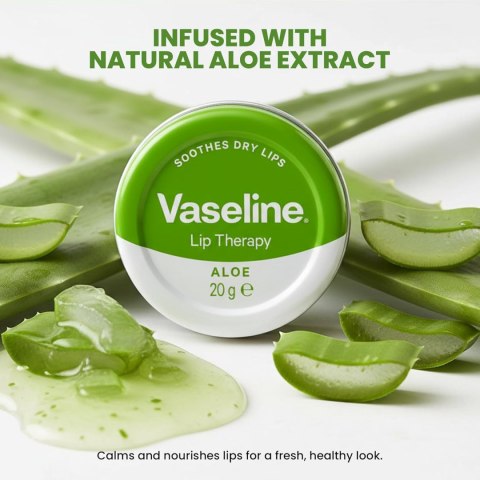 Vaseline Lip Therapy Aloe Wazelina do Terapii Ust z Kojącym Aloesem 20 g
