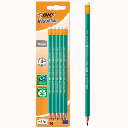 BIC Evolution Original ECOlutions HB Ołówek z Gumką Blister 10 sztuk