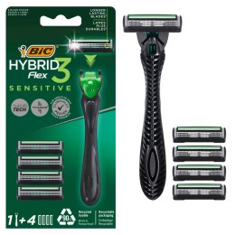 BIC Maszynka do Golenia Hybrid Flex 3 Sensitive Rączka + 4 Wkłady
