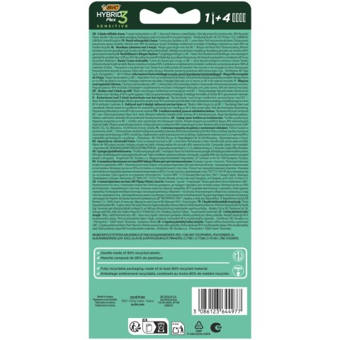 BIC Maszynka do Golenia Hybrid Flex 3 Sensitive Rączka + 4 Wkłady
