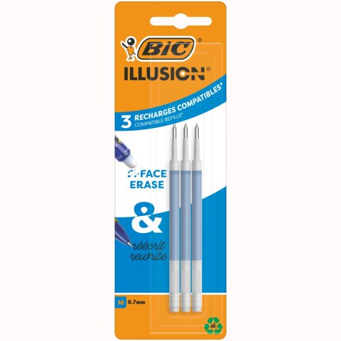 BIC Wkłady do Długopisów Wymazywalnych Gel-ocity Illusion 3 sztuki