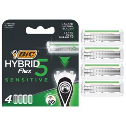 BIC Wkłady do Maszynki do Golenia Hybrid Flex 5 Sensitive 4 Wkłady