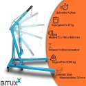HYDRAULICZNY ŻURAW WARSZTATOWY UDŹWIG DO 2 TON PODNOŚNIK SKŁADANY BITUXX