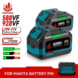 ZESTAW AKUMULAROR I ŁADOWARKA ONEVAN 928VF 29900mAh Bateria Litowa 588VF 22900mAh Wskaźnik Pojemności Makita 18V 21V