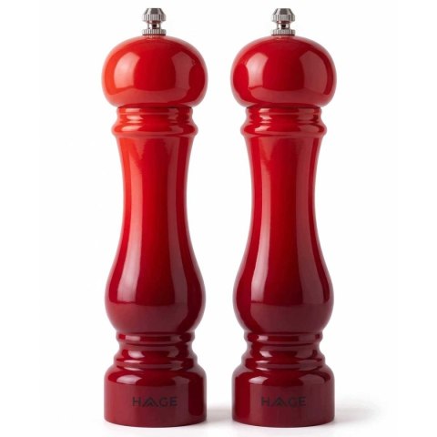 ZESTAW RĘCZNYCH MŁYNKÓW DO PIEPRZU I SOLI 22cm HAGE RED
