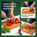 3-częściowy zestaw karbonizowanych bambusowych desek do krojenia, wstępnie olejowane, duże, średnie i małe rozmiary, drewniane deski do krojenia do kuchni, z bocznym uchwytem i otworem do