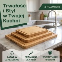 3-częściowy zestaw karbonizowanych bambusowych desek do krojenia, wstępnie olejowane, duże, średnie i małe rozmiary, drewniane deski do krojenia do kuchni, z bocznym uchwytem i otworem do