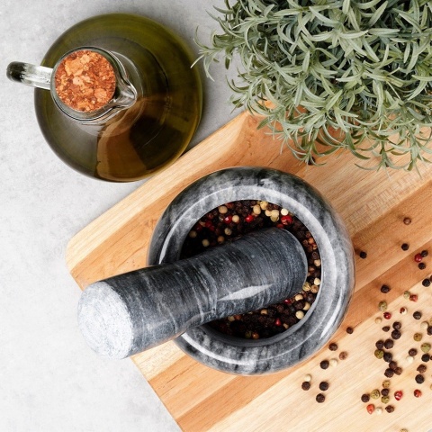 Moździerz do przypraw granitowy kuchenny do ucierania rozdrabniania przypraw pesto