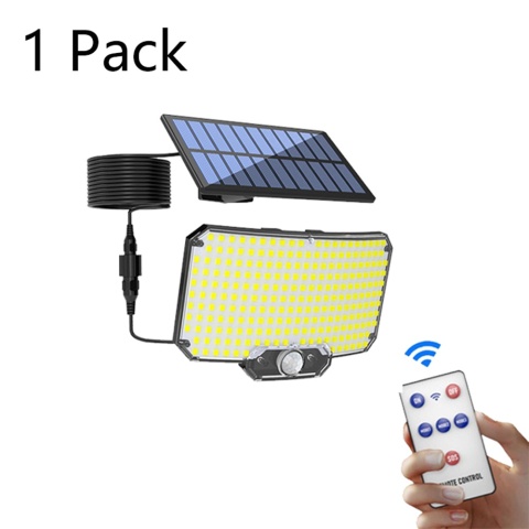 Lampa solarna LED 1szt., zewnętrzna z czujnikiem ruchu, panel solarny.
