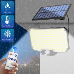 Lampa solarna LED 1szt., zewnętrzna z czujnikiem ruchu, panel solarny.