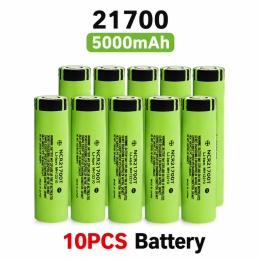 Akumulator litowo-jonowy 10szt. 21700 3.7V 5000mAh 40A, o wysokim prądzie rozładowania,do urządzeń przenośnych.
