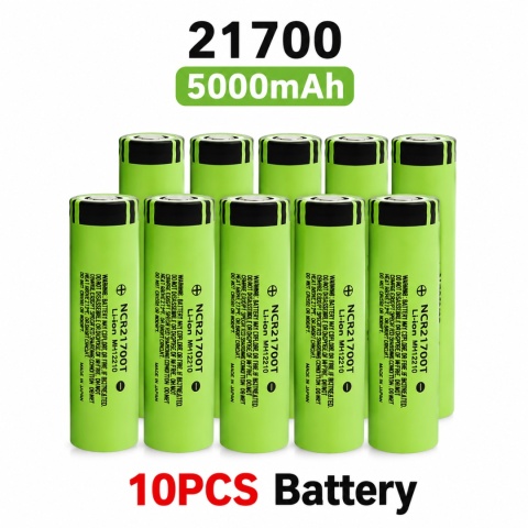 Akumulator litowo-jonowy 10szt. 21700 3.7V 5000mAh 40A, o wysokim prądzie rozładowania,do urządzeń przenośnych.
