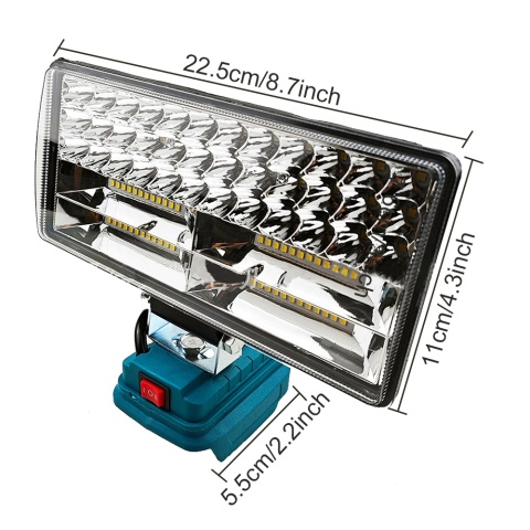 Lampa robocza LED 8 cali, bezprzewodowa latarka, lampa awaryjna, lampa powodziowa, oświetlenie zewnętrzne, kompatybilna z akumulatorem Makita 18V Li-ion (bez akumulatora)