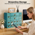 Szafka niebieska z 14 szufladkami w stylu VINTAGE DESIGN, nietuzinkowy organizer na biurku.