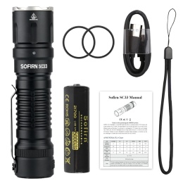 Latarka taktyczna LED 5200 lumenów XHP70.3 HI ładowanie USB C, duża pojemność akumulatora 21700 lm.