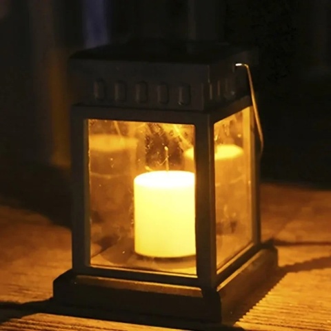 Solarna Lampa Świeca Wodoodporna Ogrodowa Zewnętrzna Wisząca Lampa Solarna na Patio Podwórko Trawnik Podwórko Dekoracja Przednia