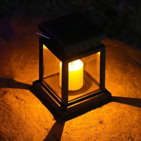 Solarna Lampa Świeca Wodoodporna Ogrodowa Zewnętrzna Wisząca Lampa Solarna na Patio Podwórko Trawnik Podwórko Dekoracja Przednia