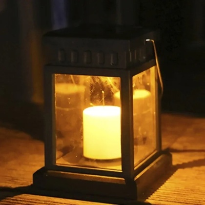 Solarna Lampa Świeca Wodoodporna Ogrodowa Zewnętrzna Wisząca Lampa Solarna na Patio Podwórko Trawnik Podwórko Dekoracja Przednia