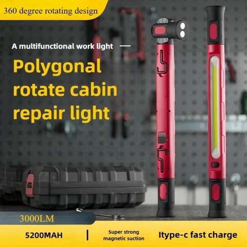 Super Jasna Magnetyczna Lampa Robocza z Wbudowanym Akumulatorem 5200mAh, Lampa Pod Maskę Samochodu do Napraw, Oświetlenie Zewnętrzne