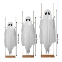 Duży wiszący duch o wysokości 4-6 stóp, dekoracja na Halloween w stylu horroru, biały duch z lampkami na sznurku, urocze ozdoby duchów na werandę i podwórko.