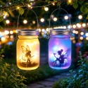 Kreatywny solarny łańcuch świetlny z 20 diodami LED w kształcie nakrętek do słoików typu Mason, wodoodporne lampki wróżki/powieki do dekoracji patio, ogrodu, wesela.