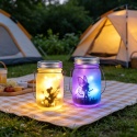 Kreatywny solarny łańcuch świetlny z 20 diodami LED w kształcie nakrętek do słoików typu Mason, wodoodporne lampki wróżki/powieki do dekoracji patio, ogrodu, wesela.