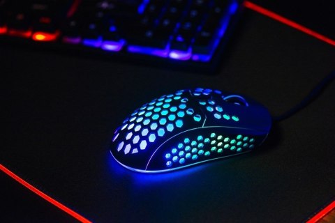 ART myszka komputerowa przewodowa USB A 6400 dpi podświetlana AM-99 czarna