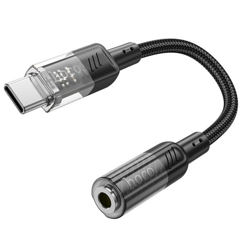 Adapter AUX USB C do Jack 3,5 mm Hoco 0,15 m LS37 transparentny czarny