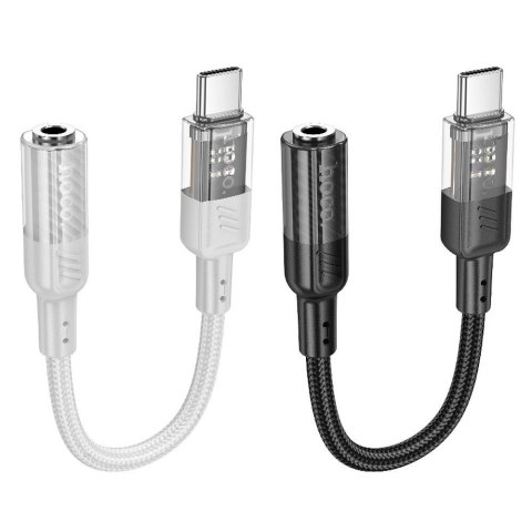 Adapter AUX USB C do Jack 3,5 mm Hoco 0,15 m LS37 transparentny czarny
