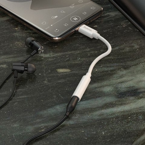 Adapter AUX USB C do Jack 3,5 mm Hoco LS30 biały