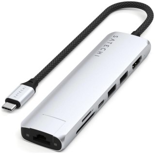 Adapter HUB 7w1 USB C Satechi Slim ST-P7SS srebrny