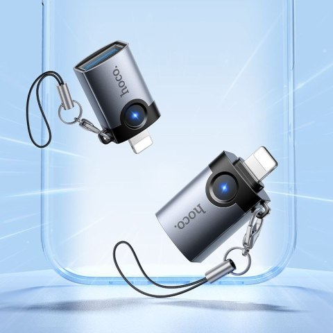 Adapter OTG Lightning do USB A Hoco UA46 Victory szary