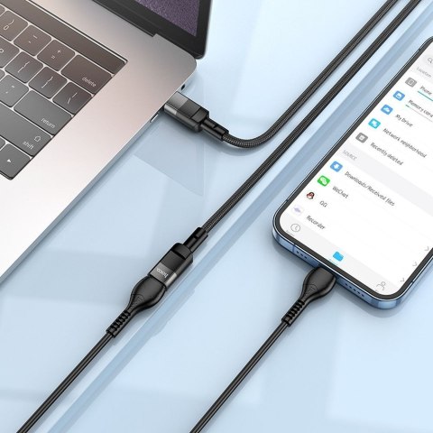 Adapter OTG USB C do USB C Hoco 3A 1,2 m U107 czarny