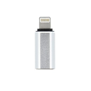 Adapter Typ C (żeński) do Lightning (męski) srebrny