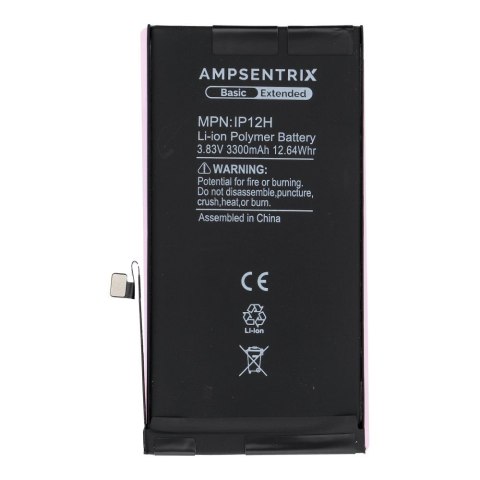 AmpSentrix Basic bateria do iPhone 12 / 12 Pro (zwiększona pojemność 3300 mAh)