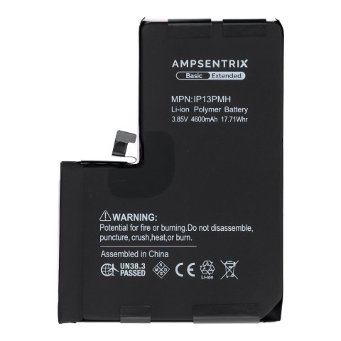 AmpSentrix Basic bateria do iPhone 13 Pro Max (zwiększona pojemność 4600 mAh)