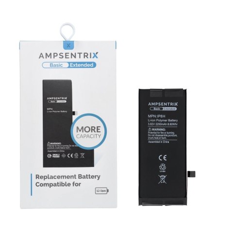 AmpSentrix Basic bateria do iPhone 8 (zwiększona pojemność 2250 mAh)