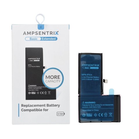 AmpSentrix Basic bateria do iPhone X (zwiększona pojemność 3150 mAh)