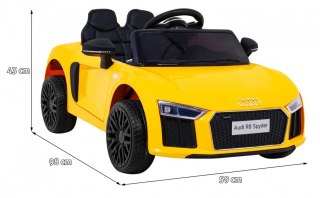 Audi R8 na akumulator dla dzieci Żółty + Pilot