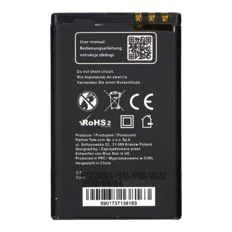 Bateria do Nokia 5800 XM / C3-00 / N900 / X6 / 5230 / Lumia 520 / 525 1350 mAh Blue Star Premium