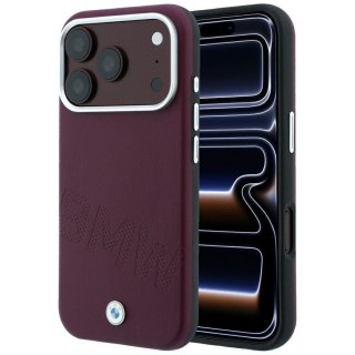 BMW futerał do IPHONE 18 Pro Max/17 Pro Max kompatybilny z MagSafe (Sign Inclined Deboss Letters) burgundowy