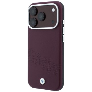 BMW futerał do IPHONE 18 Pro Max/17 Pro Max kompatybilny z MagSafe (Sign Inclined Deboss Letters) burgundowy