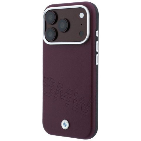 BMW futerał do IPHONE 18 Pro Max/17 Pro Max kompatybilny z MagSafe (Sign Inclined Deboss Letters) burgundowy